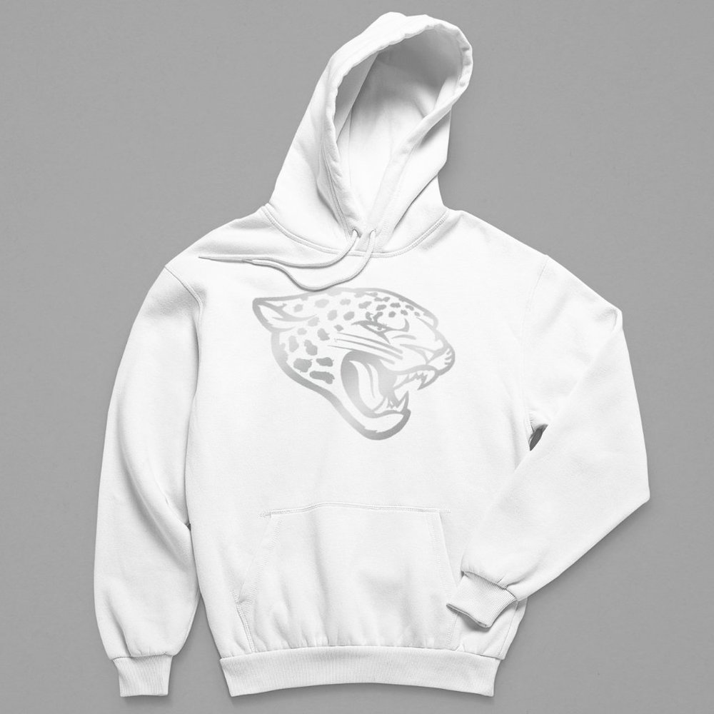 NEW Jacksonville Jaguars Silver Big Logo Fleece Pullover Hoodie WINter